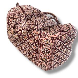 Vera Bradley Retired Maroon Printed Medallion Quilted Duffel Bag